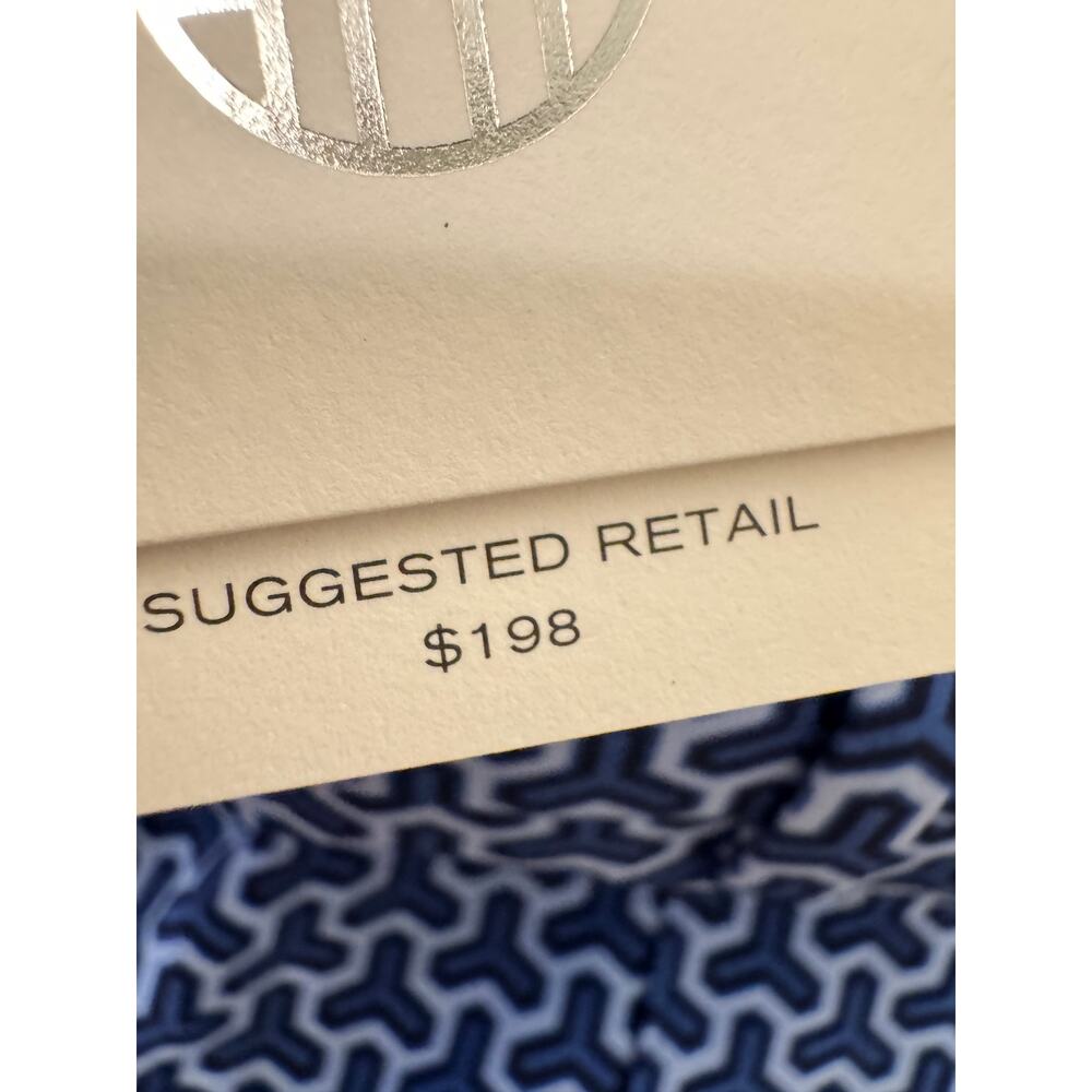 Tory Burch NEW Sport Blue Patterned stitch front seam Straight Leg Pants SZ 2 - Picture 5 of 9